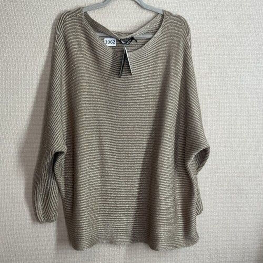 NWT Ralph Lauren‎ Black Label Metallic BoatNeck Sweater Women Plus Size 3X